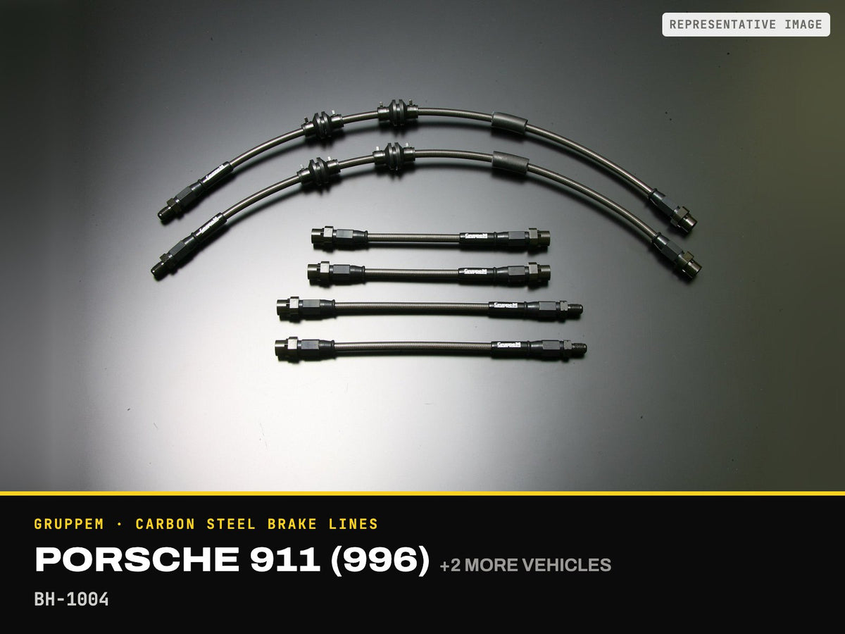 GruppeM Carbon Steel Brake Lines — Porsche 911 (996) · BH-1004 (representative image)