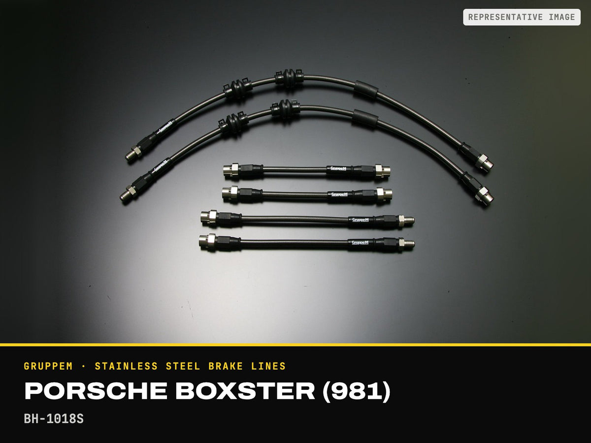 GruppeM Stainless Steel Brake Lines — Porsche Boxster (981) · BH-1018S (representative image)