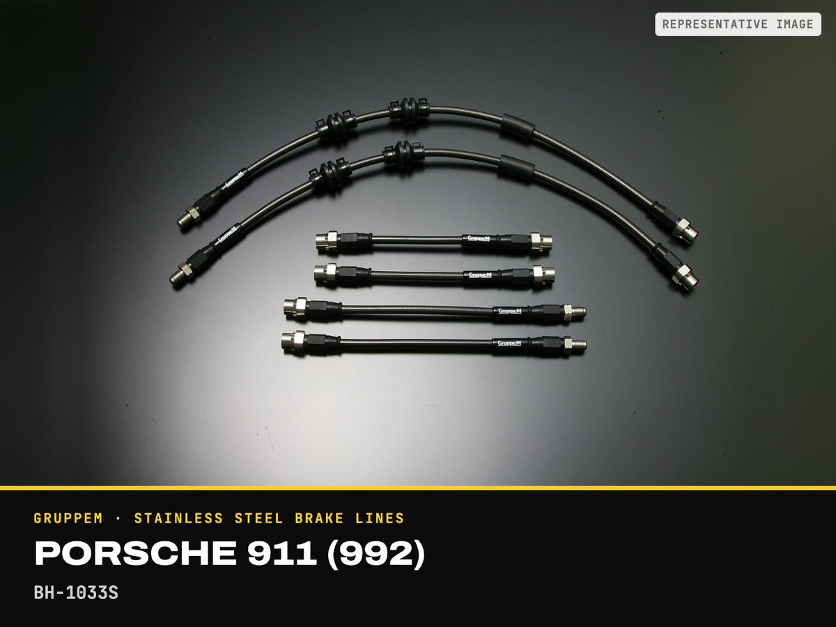 GruppeM Stainless Steel Brake Lines — Porsche 911 (992) · BH-1033S (representative image)