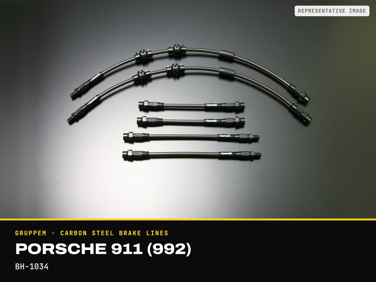 GruppeM Carbon Steel Brake Lines — Porsche 911 (992) · BH-1034 (representative image)