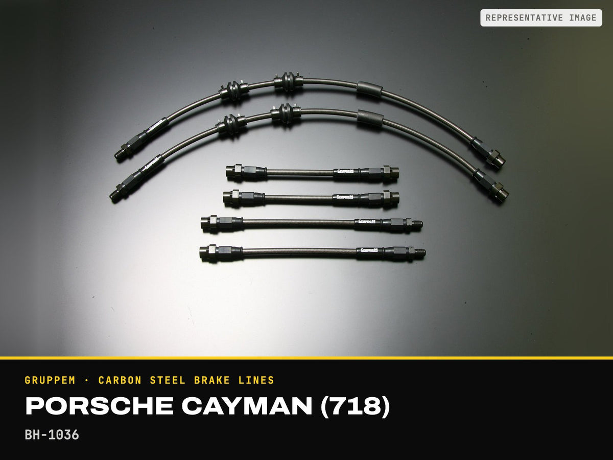 GruppeM Carbon Steel Brake Lines — Porsche Cayman (718) · BH-1036 (representative image)