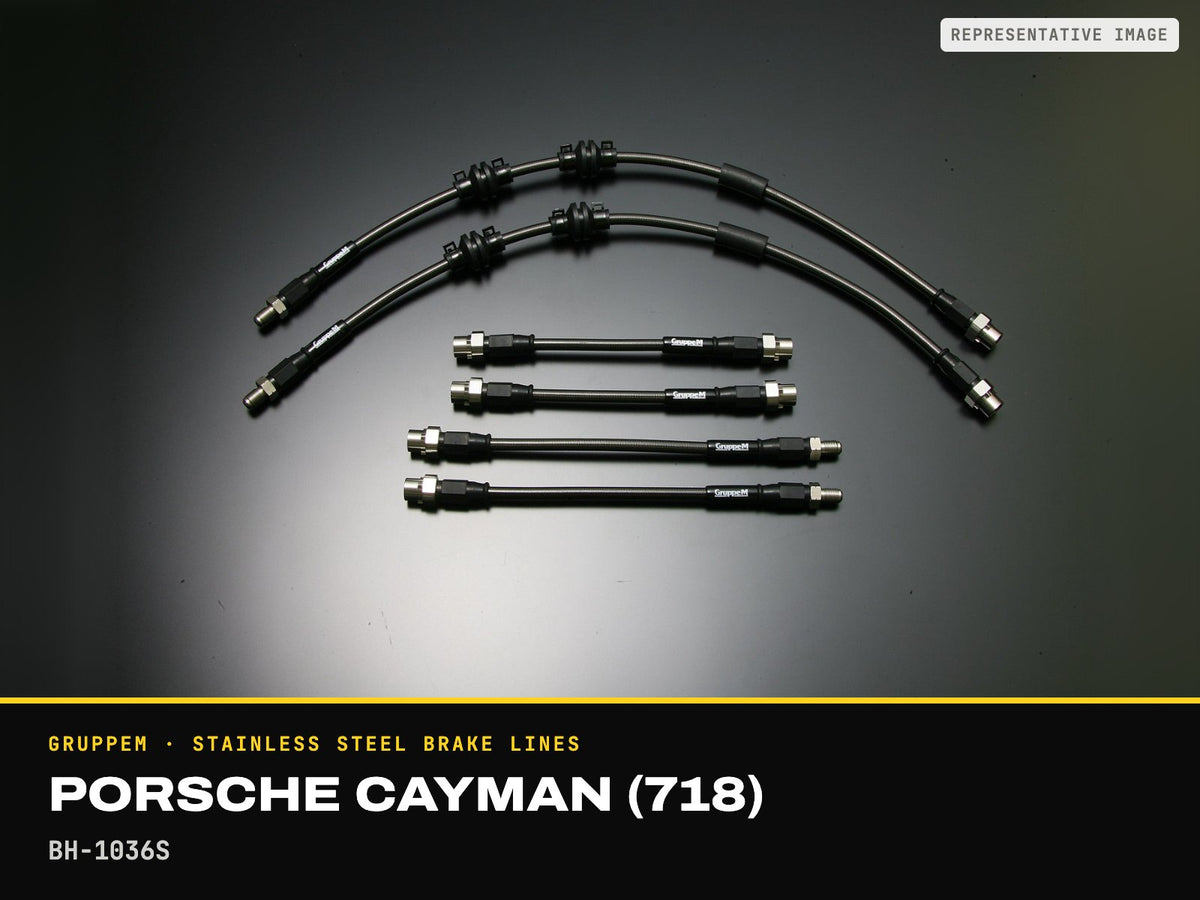 GruppeM Stainless Steel Brake Lines — Porsche Cayman (718) · BH-1036S (representative image)