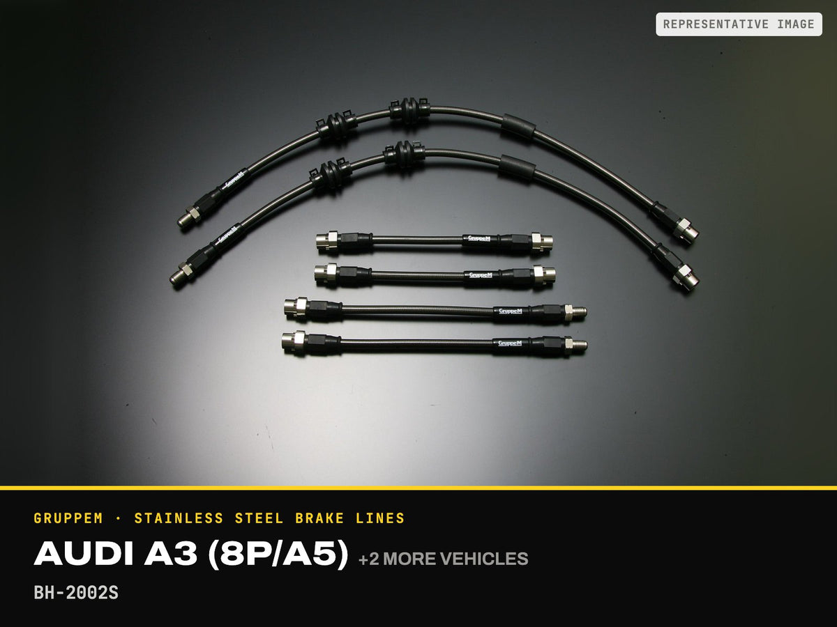 GruppeM Stainless Steel Brake Lines — Audi A3 (8P/A5) · BH-2002S (representative image)