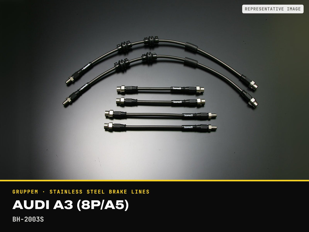 GruppeM Stainless Steel Brake Lines — Audi A3 (8P/A5) · BH-2003S (representative image)