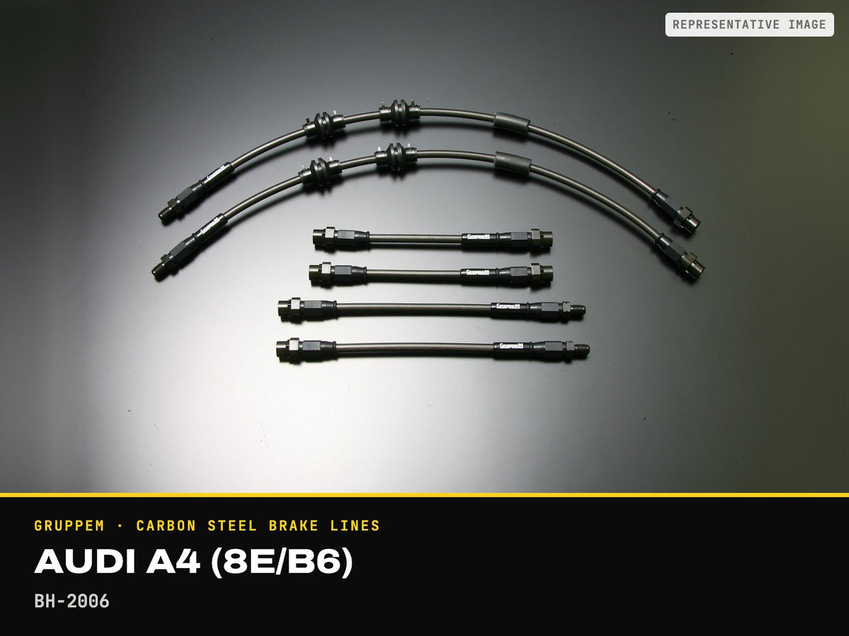 GruppeM Carbon Steel Brake Lines — Audi A4 (8E/B6) · BH-2006 (representative image)