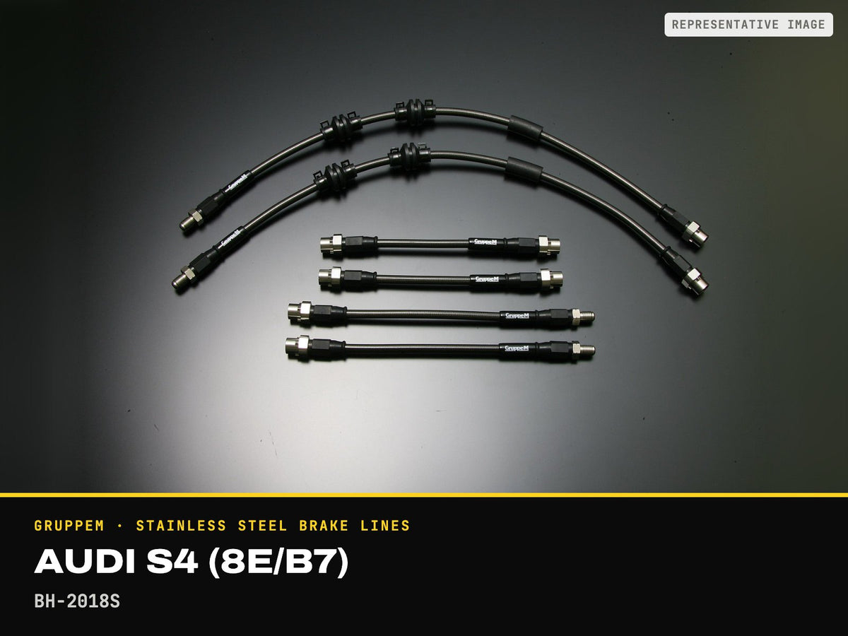 GruppeM Stainless Steel Brake Lines — Audi S4 (8E/B7) · BH-2018S (representative image)