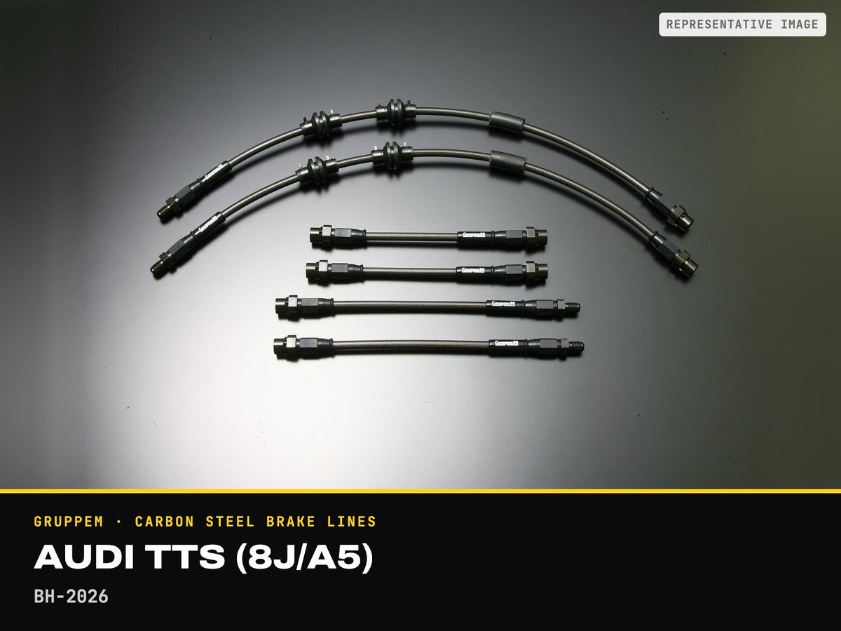GruppeM Carbon Steel Brake Lines — Audi TTS (8J/A5) · BH-2026 (representative image)