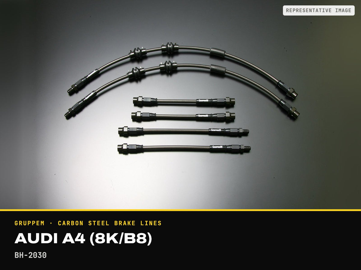GruppeM Carbon Steel Brake Lines — Audi A4 (8K/B8) · BH-2030 (representative image)