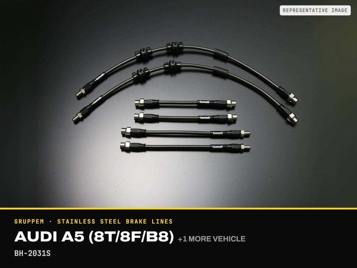 GruppeM Stainless Steel Brake Lines — Audi A5 (8T/8F/B8) · BH-2031S (representative image)