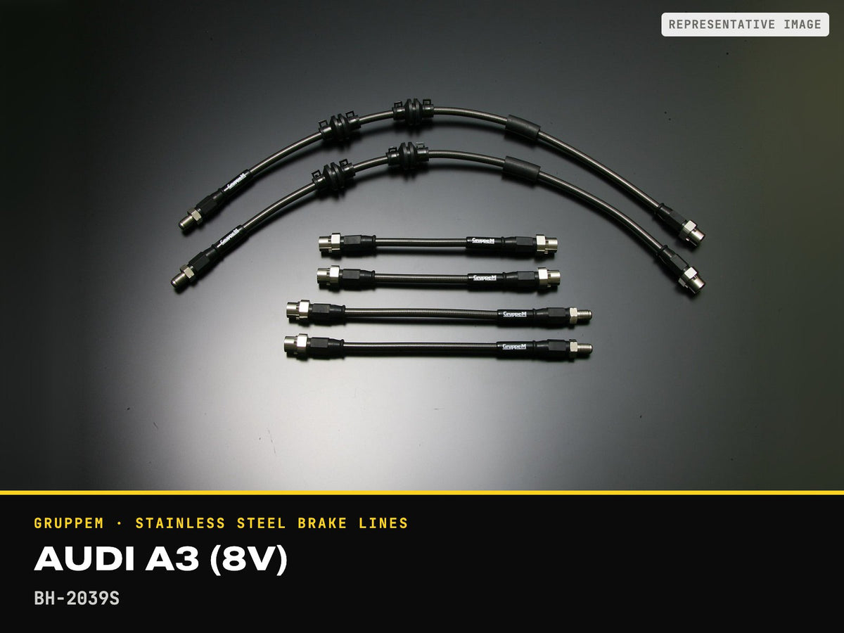 GruppeM Stainless Steel Brake Lines — Audi A3 (8V) · BH-2039S (representative image)