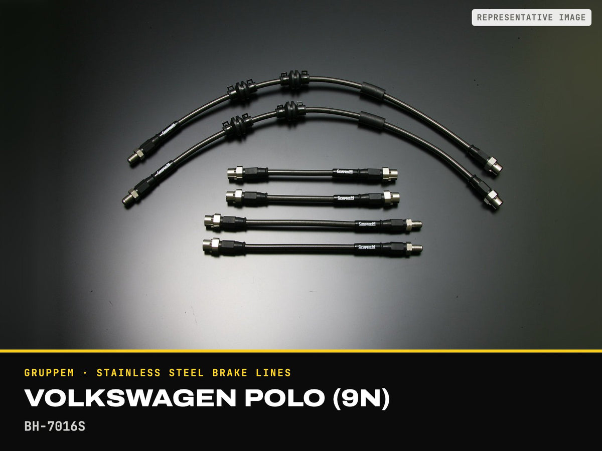 GruppeM Stainless Steel Brake Lines — Volkswagen Polo (9N) · BH-7016S (representative image)