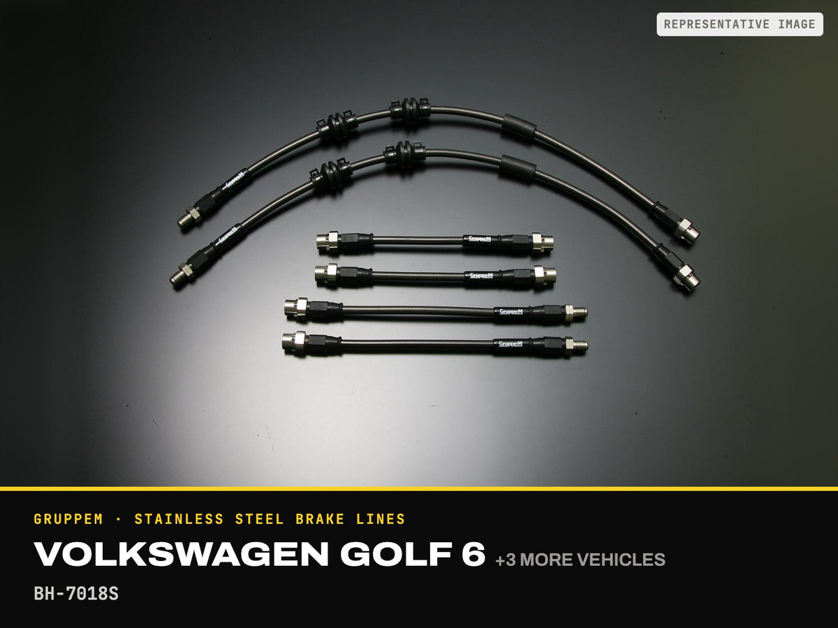 GruppeM Stainless Steel Brake Lines — Volkswagen Golf 6 · BH-7018S (representative image)