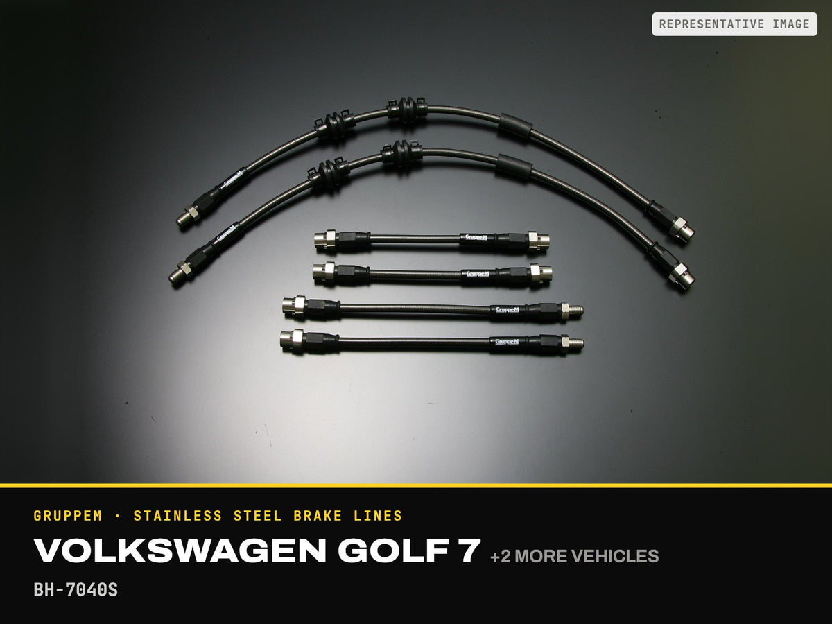 GruppeM Stainless Steel Brake Lines — Volkswagen Golf 7 · BH-7040S (representative image)