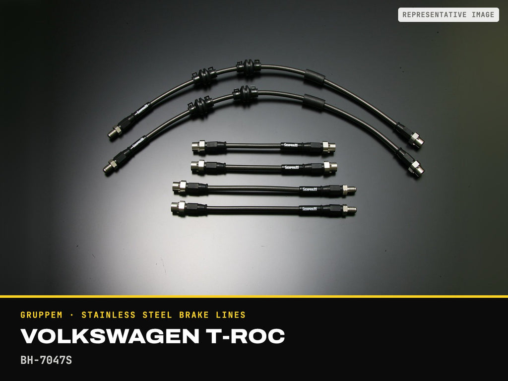 GruppeM Stainless Steel Brake Lines — Volkswagen T-ROC · BH-7047S (representative image)