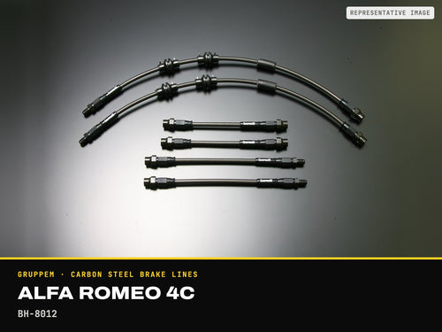 GruppeM Carbon Steel Brake Lines — Alfa Romeo 4C · BH-8012 (representative image)