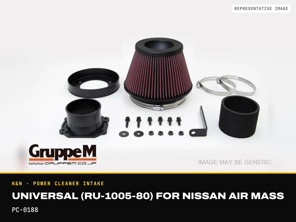 K&N Power Cleaner Intake — Universal (RU-1005-80) for Nissan Air Mass · PC-0188 (representative image)