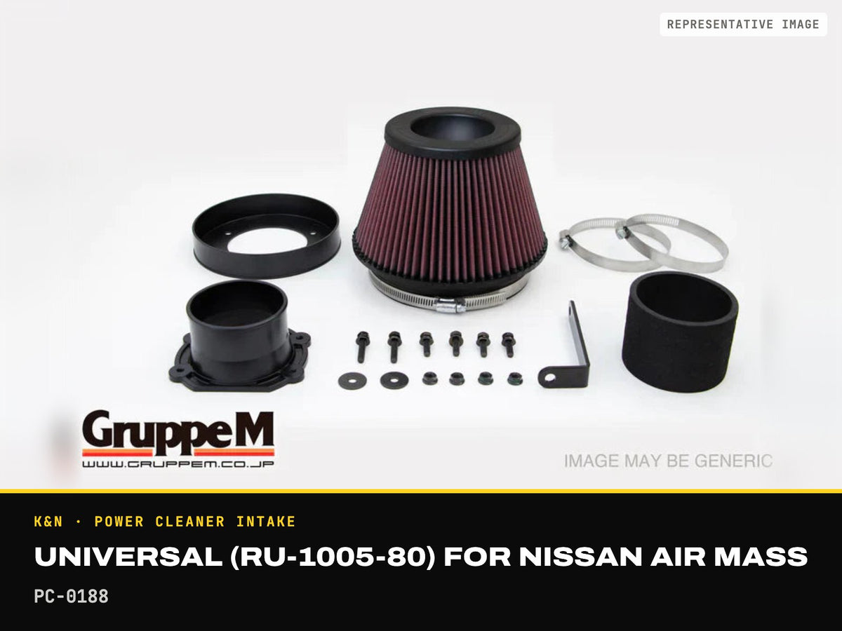 K&N Power Cleaner Intake — Universal (RU-1005-80) for Nissan Air Mass · PC-0188 (representative image)
